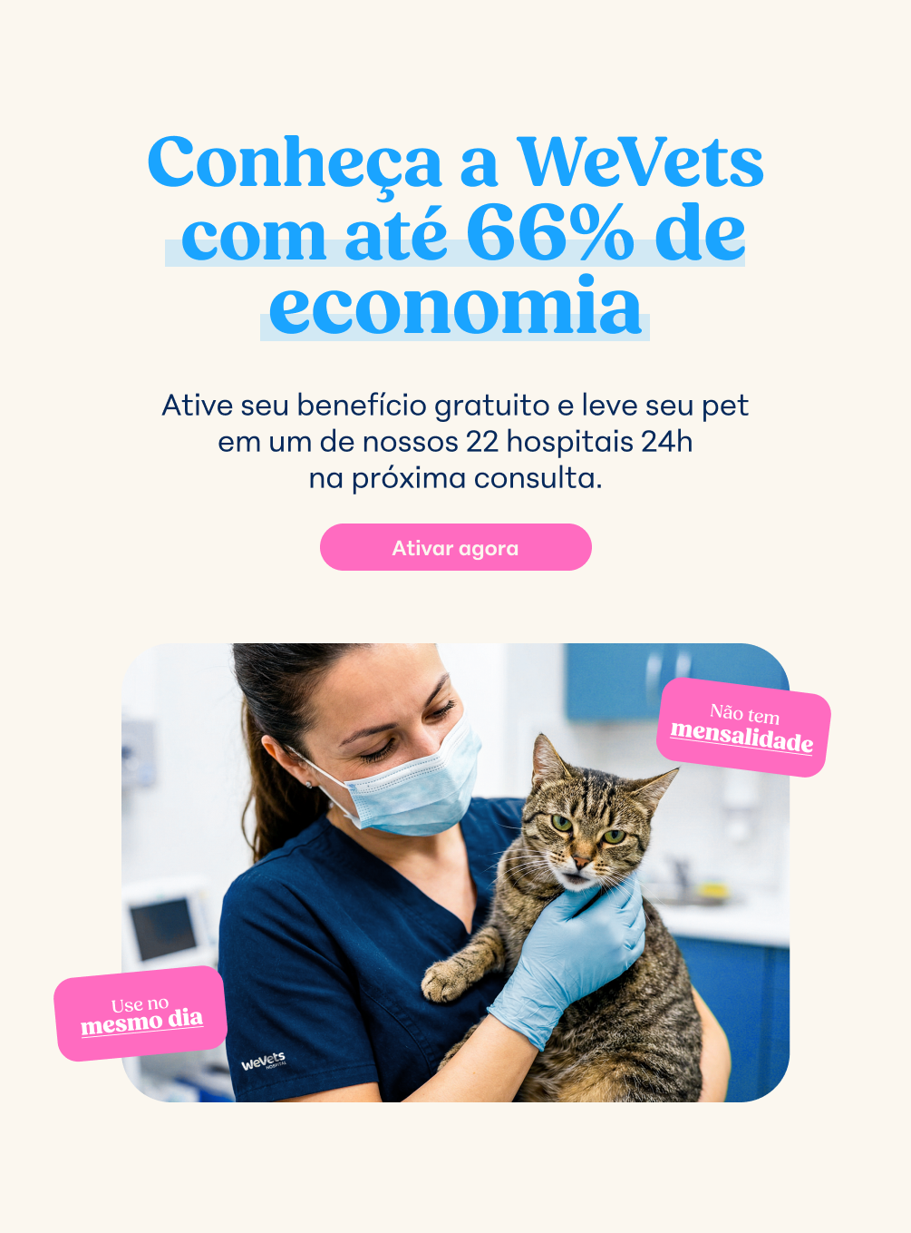 WeVets: hospital veterinário 24h, plano de saúde pet e mais!